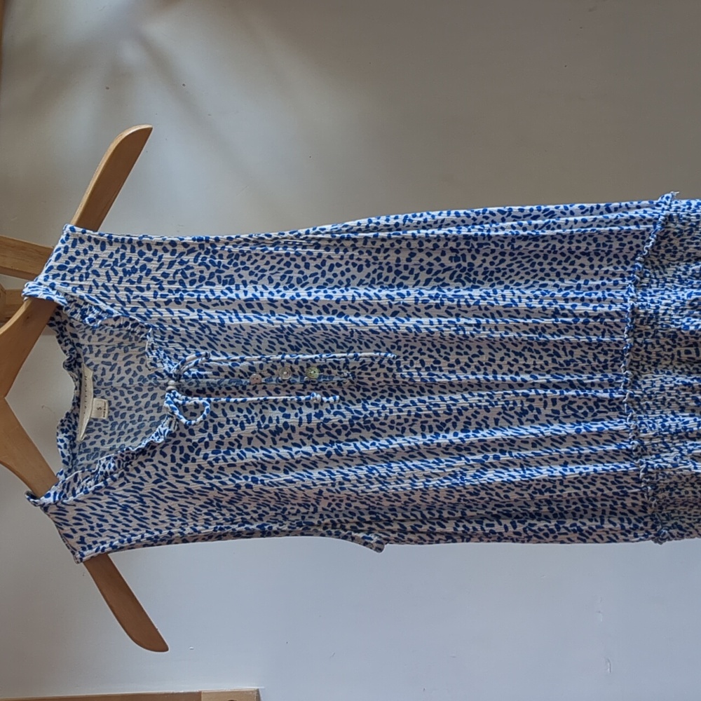 Lovestitch Dress Blue White Rayon Small